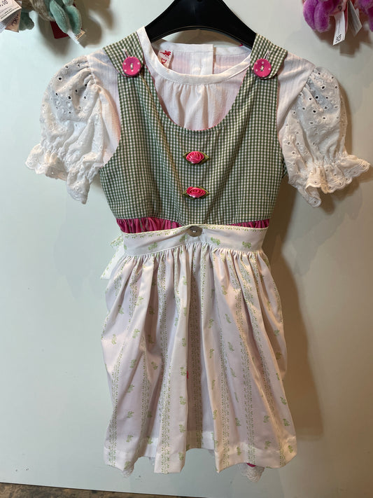 Dirndl/Trachtenkleid grün/rosa