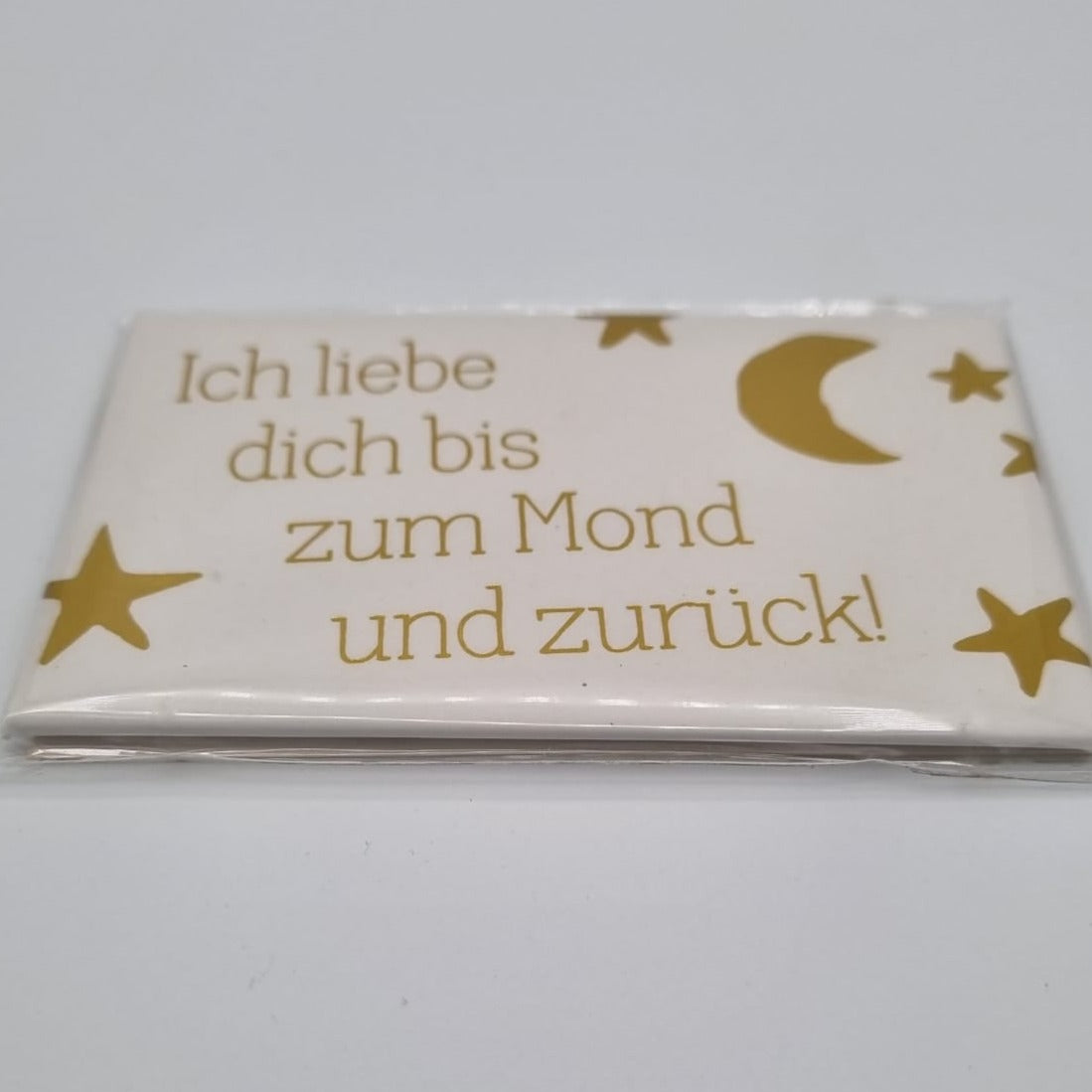 Magnet mit Goldfolie -  Ich liebe dich bis zum Mond...