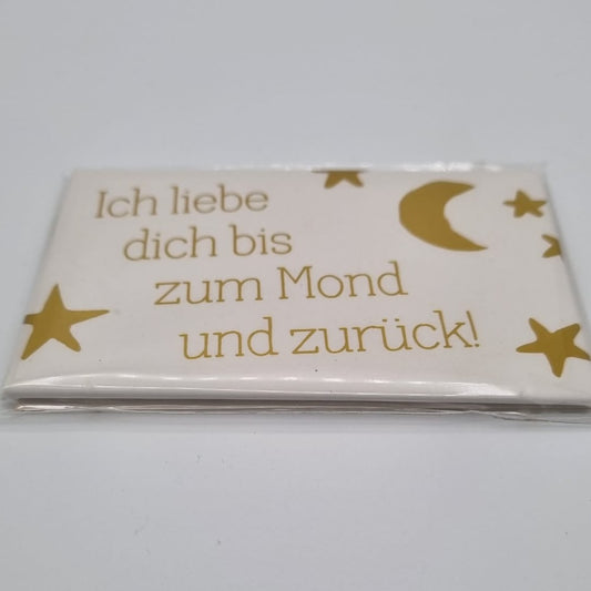 Magnet mit Goldfolie -  Ich liebe dich bis zum Mond...