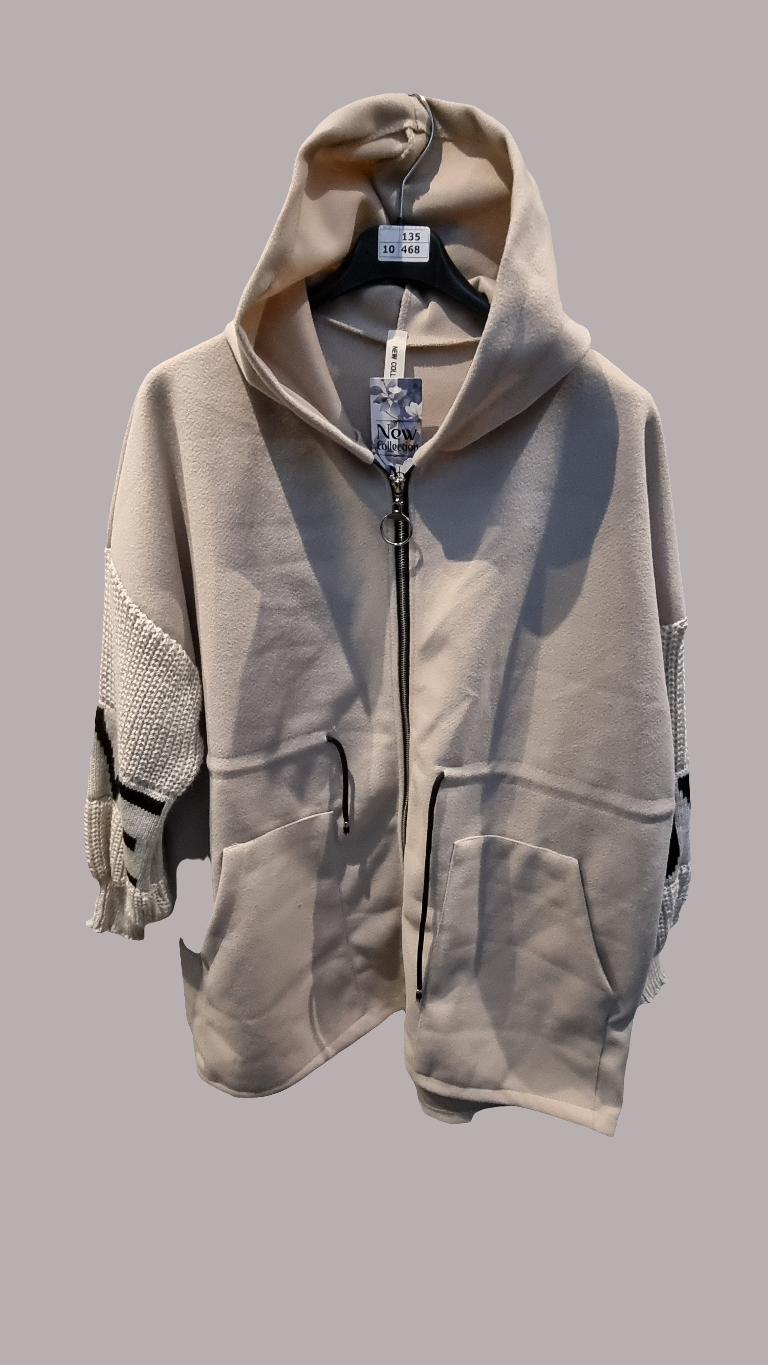 Sweatjacke mit Strickärmel