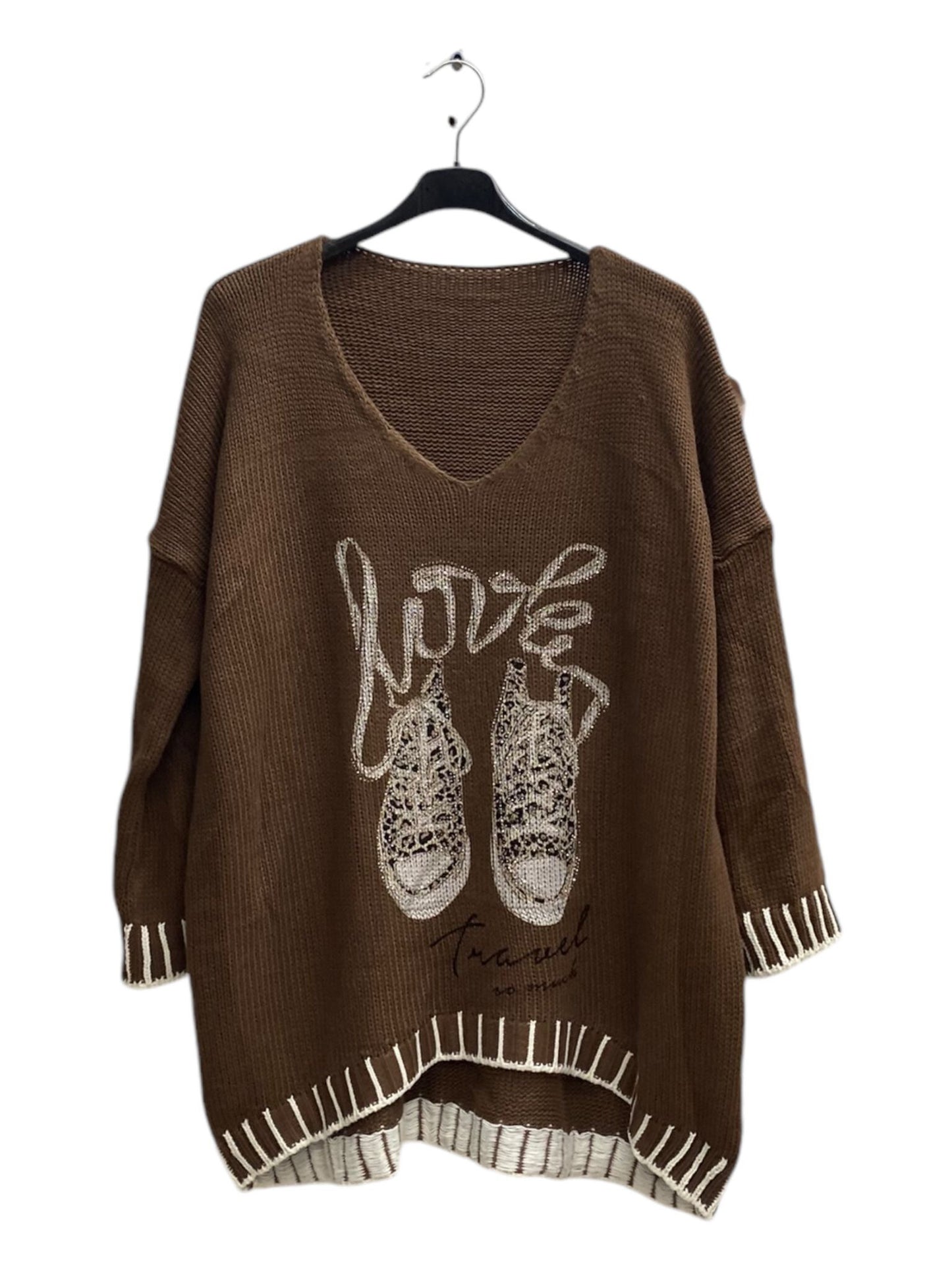 Pulli mit Glitzer Sneakers