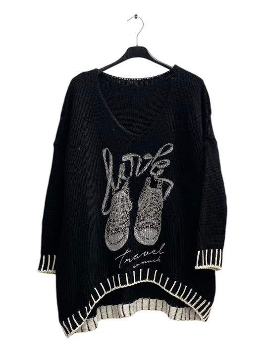 Pulli mit Glitzer Sneakers